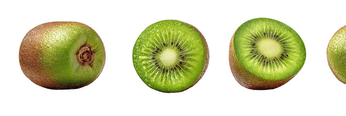 Fototapeta premium Four kiwi fruit slices, one whole