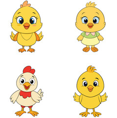  A Happy Cute Cartoon Chick