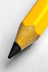 Closeup of yellow number 2 Pencil Point with black lead