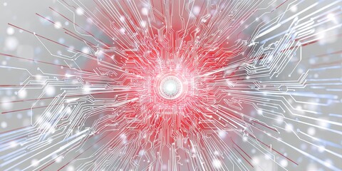 Data science and AI concept design with computer circuitry and data