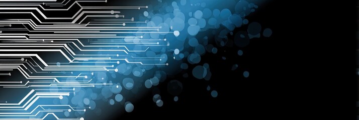Data science and AI concept design with computer circuitry and data