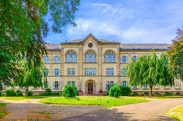Haut-Rhin Office Central Cooperation Ecole OCCE building in old town Colmar city historic centre, Alsace Grand Est region, France