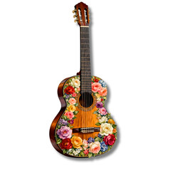 UNA CHITARRA CLASSICA CON FIORI 