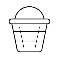 Outline Laundry Basket Line Art Vector Design