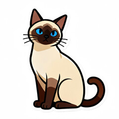 Obraz premium A cute sticker of a Siamese cat png isolated
