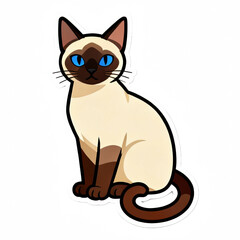 Obraz premium A cute sticker of a Siamese cat png isolated