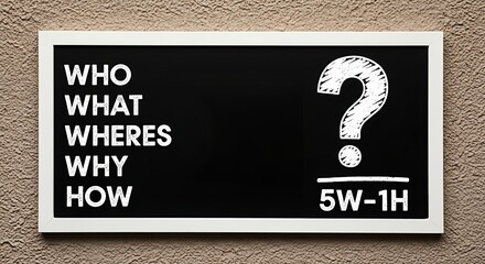 Uncover crucial details with the 5W1H framework presented on a clean chalkboard for business insights