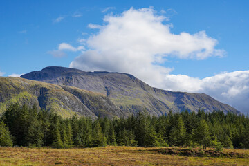 Ben Nevis mountain near Fort William in Scotland. It is the highest mountain in the UK