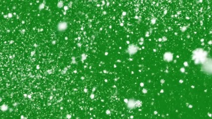 Magical winter snowfall with bright green background, perfect for holiday greetings and festive season celebrations, creating a joyful, snowy wonderland - Powered by Adobe