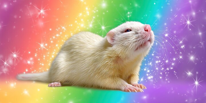 Colorful rainbow spectrum art of molerat