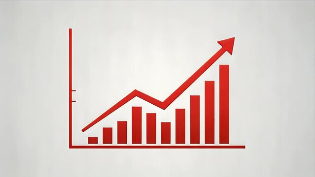 Red Business Graph Growth and Decline Animation