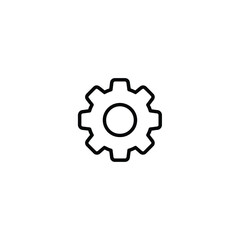 Six Tooth Gear Monoline Icon