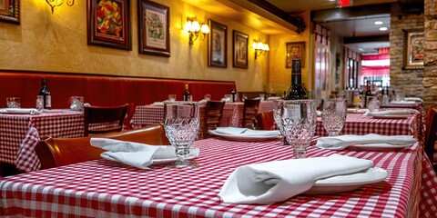  italian restaurant interior dining room with table settings