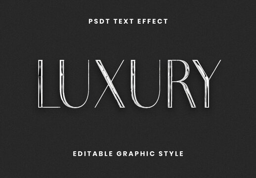 Grey Luxury Chrome Text Effect Metallic Elegant Font