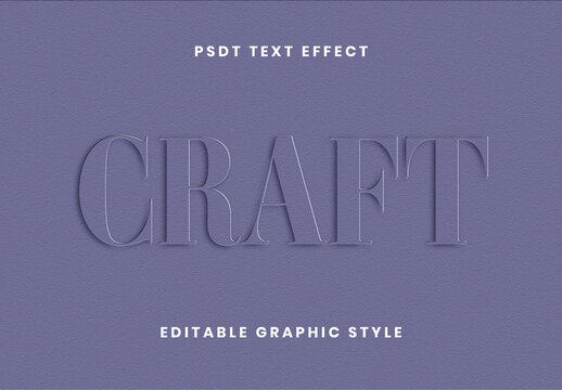 Purple Kraft Cut Out Paper Text Effect Embossed Classic Font