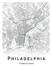 Fototapeta premium City map of the Philadelphia, Pennsylvania - concept art.