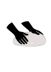 Hands Kneading Dough