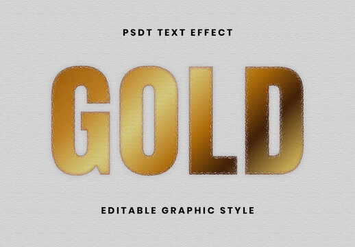 Gold Foil Deboss Text Effect Metallic Luxury Bold Font