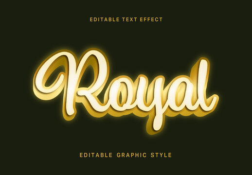Golden And White Regal Gold Text Effect Elegant Script Glow Font