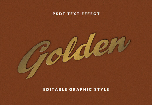 Gold Old Debossed Golden Leather Text Effect Script Metallic Font