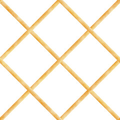 Watercolor seamless pattern with orange, yellow checkered lines. Hand-drawn illustration isolated from background. Rectangular print for textiles, fabrics, packaging, apparel, printing, Halloween