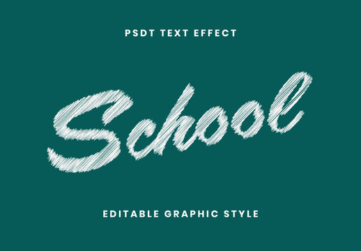 White Chalk Script Text Effect Handwriting Cursive Board Font