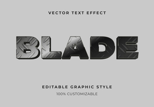 Black And Gray 3D Steel Sign Text Effect Steel Industrial Chrome Font