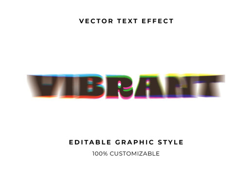 Colorful Offset Text Effect Retro Glitch Distorted Font