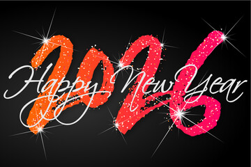 Happy new year - best wishes 2026 with colorful number. Perfect vector for poster banner greeting and new year 2026 celebration.