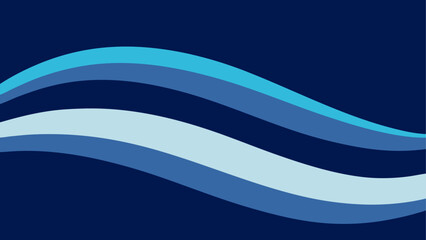 Abstract flowing blue waves on a dark blue background