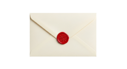 Sealed beige envelope with red wax seal for formal invitations and letters