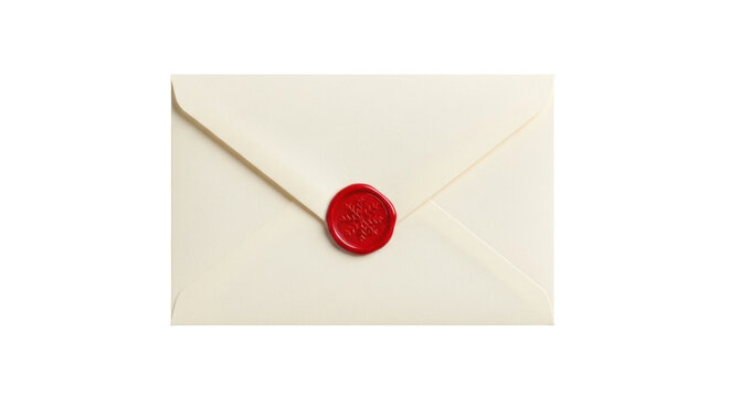 Sealed beige envelope with red wax seal for formal invitations and letters