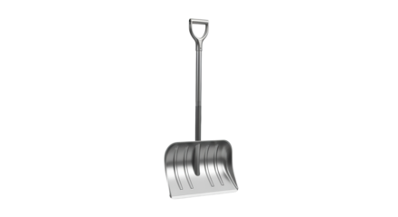 Metal snow shovel with ergonomic handle for efficient snow removal