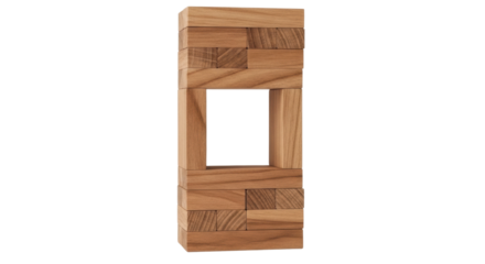Wooden jenga tower with missing center block