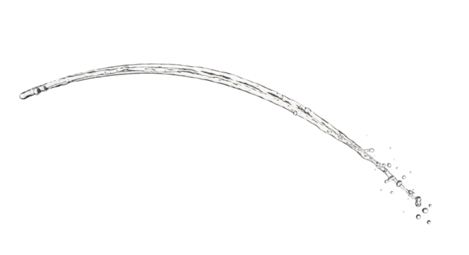 Elegant arc of water splash on black background