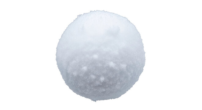 Round snowball isolated on black background