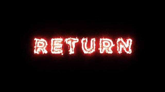 &ldquo;RETURN&rdquo; Fire Glow Animation | Burning Text Intro Effect