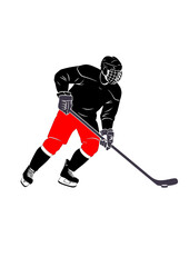 Obraz premium ice hockey player side view