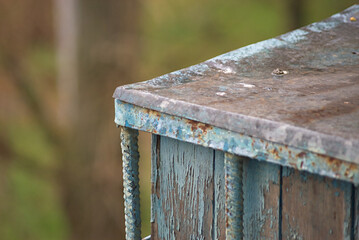 old rusty metal fence