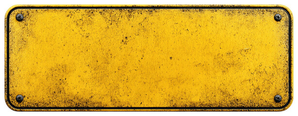 Blank, weathered, yellow metal plate
