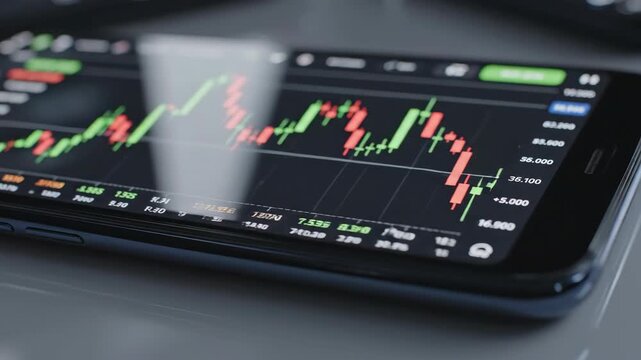 Dynamic analysis of realtime stock market trends on smartphone screen