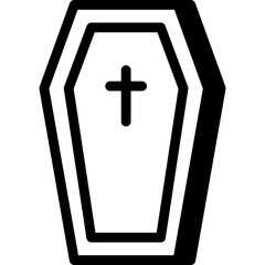 Obraz premium Coffin icon representing burial, funeral, or death concepts