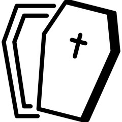 Obraz premium Coffin icon representing burial, funeral, or death concepts