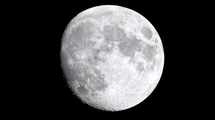 Fototapeta premium Moon in the night sky with a black background.
