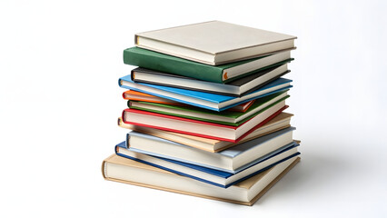 Stack of books with various colors, a representation of education, reading, and knowledge