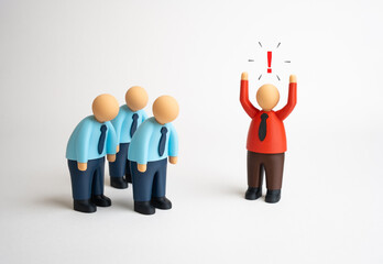 The boss expresses dissatisfaction with the team of employees. Failed deadlines, unsuccessful project. Toxic leadership, burnout in workplace. Ineffective management and employee motivation issues.