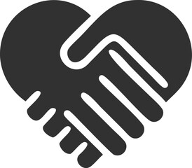 Obraz premium Handshake Heart Shape Logo Design on White Background for Partnership