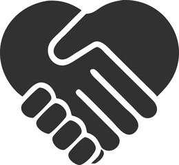 Heart Shape Handshake on a Clean White Background