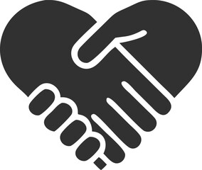 Heartfelt agreement is symbolized with two hands in a firm handshake