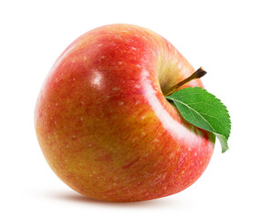Apple with leaf isolated on white background with clipping path